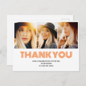 3 Foto Collage Afstuderen Hartelijk dank Briefkaart (Voorkant / Achterkant)