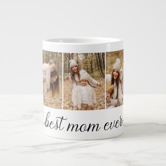 3 Foto Collage Beste mama ooit Extra Grote Beker (Voorkant)