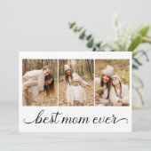 3 Foto Collage Beste Moeder Ooit Kaart (Staand voorkant)