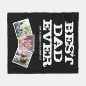 3 Foto Collage Beste vader ooit gepersonaliseerd Fleece Deken (Voorkant (Horizontaal))