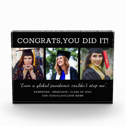 3 Foto Collage Congrats Pandemic Afstuderen 2022 (Voorkant)