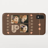 3 Foto Collage Dog Name Brown Heart Case-Mate iPhone Case (Achterkant (horizontaal))