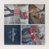 3 Foto Collage en aangepast monogram | marine Legpuzzel (Horizontaal)