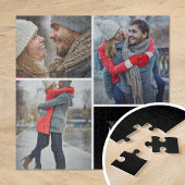 3 Foto Collage en aangepast monogram | Zwart Legpuzzel