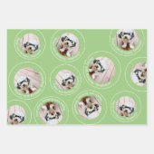 3 foto Collage Happy Birthday Circles roze blauw Inpakpapier Vel (Voorkant 3)