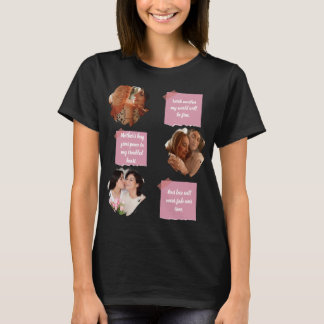 3 foto collage hartvorm Gelukkige Moederdag T-shirt