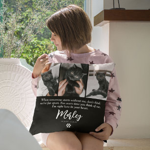 3 Foto Collage Kat Pet Loss Memorial Kussen