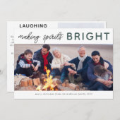 3 Foto Collage Kerst Kaart Spirits Bright (Voorkant / Achterkant)