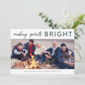 3 Foto Collage Kerst Kaart Spirits Bright (Staand voorkant)