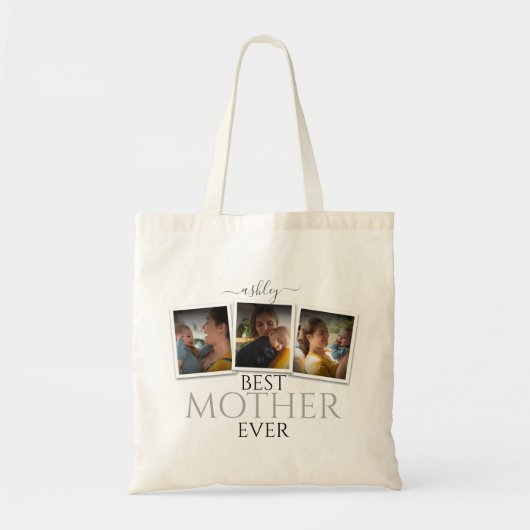3 Foto Collage Mam Family Memorable Moederdag Tote Bag (Voorkant)
