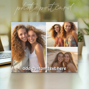 3 foto collage met 1 regel tekst briefkaart
