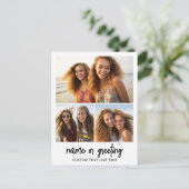 3 Foto collage met Script-tekst - zwart wit Briefkaart (Staand voorkant)