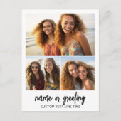 3 Foto collage met Script-tekst - zwart wit Briefkaart (Voorkant)