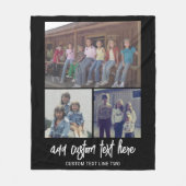 3 Foto collage met Script-tekst - zwart wit Fleece Deken (Voorkant)