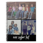 3 Foto collage met Script-tekst - zwart wit Notitieboek (Voorkant)