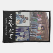 3 Foto collage met Script-tekst - zwart wit Theedoek (Horizontaal)