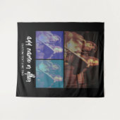 3 Foto collage met Script-tekst - zwart wit Wandkleed (Voorkant (horizontaal))