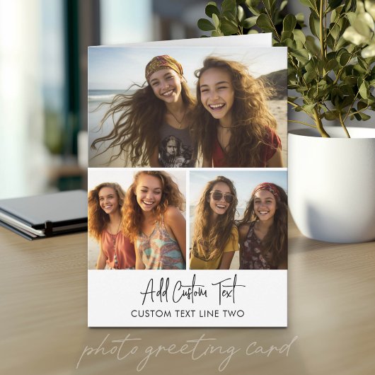 3 foto collage met scripttekst kaart
