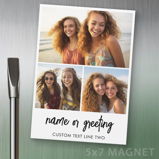 3 foto collage met scripttekst - koelkastmagneet