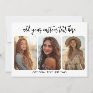 3 foto collage met trendy bounce script feestdagenkaart