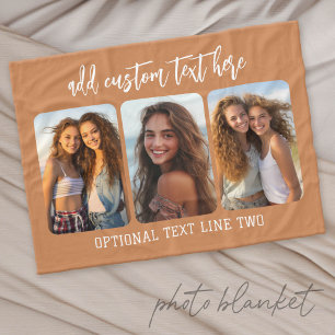 3 foto collage met trendy bounce script fleece deken