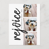 3 Foto-collage - Modern Merry Kerstrejoice Briefkaart (Voorkant)