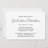 3 Foto Collage Modern Script Graduparty Kaart (Achterkant)