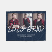 3 Foto Collage Navy 2023 Afstuderen Fleece Deken (Voorkant (Horizontaal))