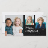 3 foto collage - Prettig kerstfeest zwart & wit Feestdagenkaart (Voorkant)