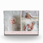 3 Foto Collage Roze Nieuwe Baby Aandenken  (Voorkant)