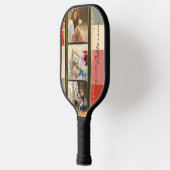 3 Foto Collage Rustic Abstracte, gepersonaliseerde Pickleball Paddle (Links)