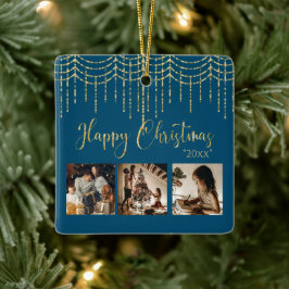 3 Foto collage Rustic Garland Licht keramisch kera Ornament