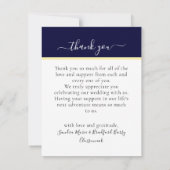 3 Foto collage Sanddollar Navy Blue Wedding Bedankkaart (Achterkant)