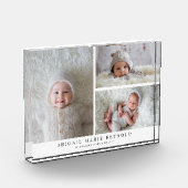 3 Foto Collage Wit Geboortekaartje (Links)