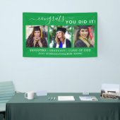 3 Foto Congrats Afstudeerder 2025 Groen Afstuderen Spandoek (Beurs)