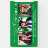3 Foto Congrats Afstudeerder 2025 Groen Afstuderen Spandoek (Verticaal)