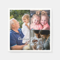 3-Foto Custom Party Servetten Gepersonaliseerde Te