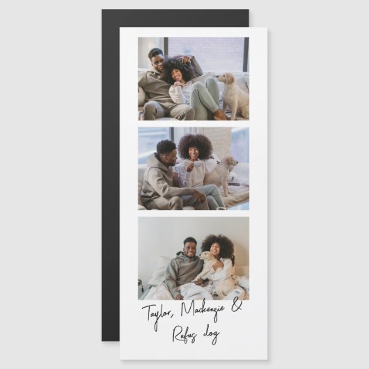 3 Foto en handgeschreven tekststijl gepersonalisee (Voorkant / Achterkant)