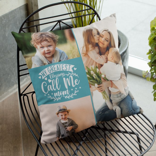3 foto familie collage mam keepomwille moederdag kussen (Creator heeft geüpload)
