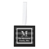 3 Foto Gepersonaliseerd collage met monogram Kubus Ornament (Voorkant)