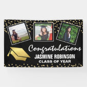 3 Foto Goud Afstuderen Afstuderen 2025 Spandoek (Horizontaal)