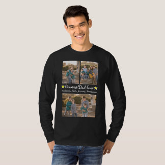 3 foto grootste papa ooit Vaderdag lange mouw T-shirt