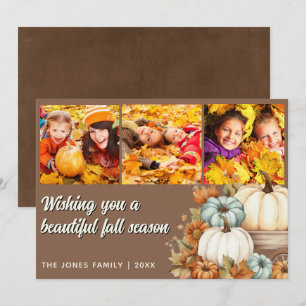 3 Foto Herfst Halloween Thanksgiving Notitiekaartje