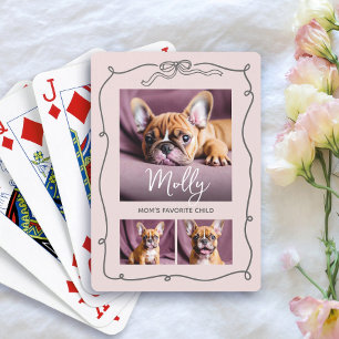 3 Foto Hond Moeder Favoriete Kind Doodles Blush Ro Pokerkaarten