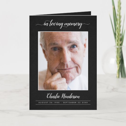 3-Foto in Loving Memory Funeral Program met Bio Programma (Voorkant)