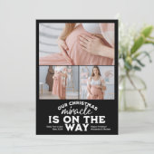 3 Foto Kerst Zwangerschap aankondiging (Staand voorkant)