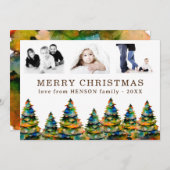 3 Foto-kerstboom met collage Feestdagenkaart (Voorkant / Achterkant)