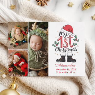 3 Foto Lieve Kerstman Baby 1e Kerstmis Feestdagenkaart