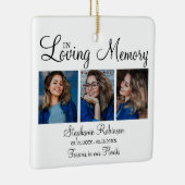3 Foto Modern Collage Funeral Memorial Keramisch Ornament (Rechts)