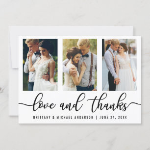 3 Foto Modern Wedding Love and Bedankt